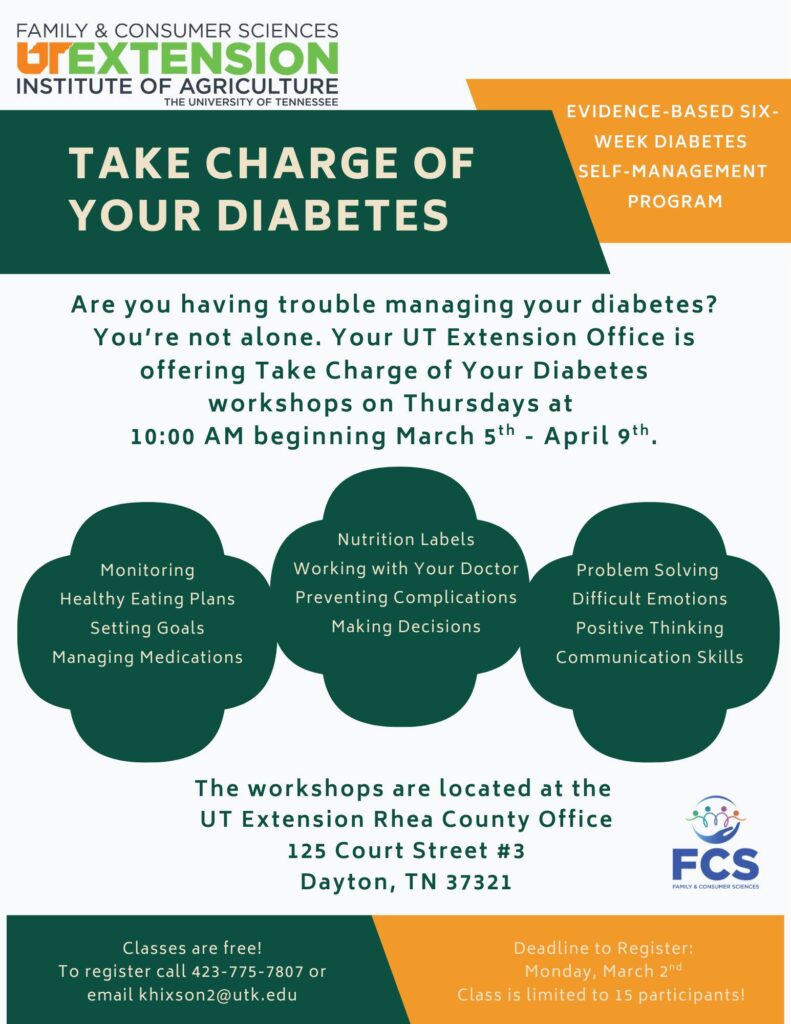 Take Charge of Diabetes class flyer